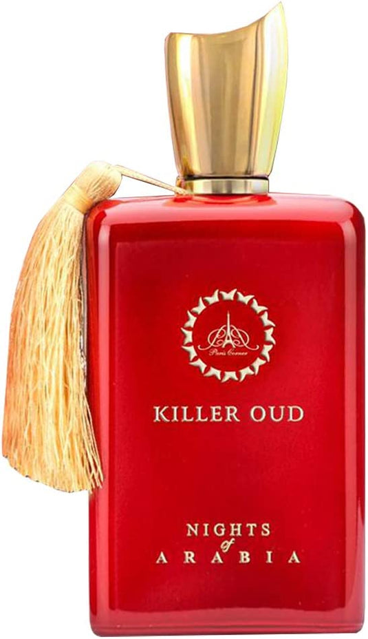 Dubai Perfumes' Paris Corner Killer Oud Nights of Arabia 100ml Eau de Parfum with saffron and pomelo notes.