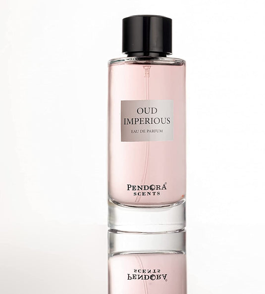 A bottle of Pendora Oud Imperious 100ml Eau de Parfum by Pendora on a white background.
