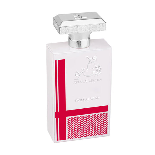 A bottle of Swiss Arabian Attar Al Ghutra 100ml Eau De Parfum ATTAR GHUTRA on a white background, suitable for men and women.
