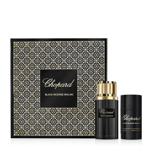 A Chopard Black Incense Malaki 80ml Eau De Parfum gift set.