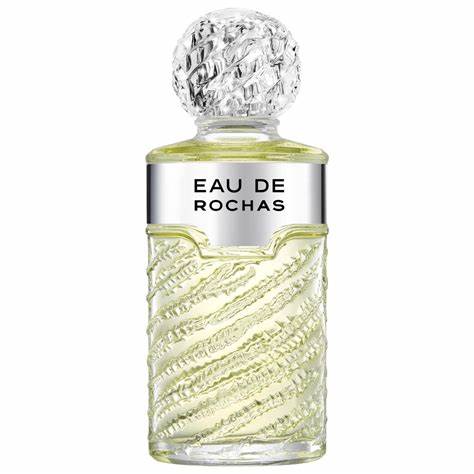 A bottle of Rochas Eau de Rochas Femme 100ml Eau De Toilette Gift Set on a white background, featuring the fragrance for women.