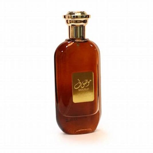 A bottle of Ard Al Zaafaran Mousuf 100ml Eau De Parfum, a floral oriental fragrance, on a white background.