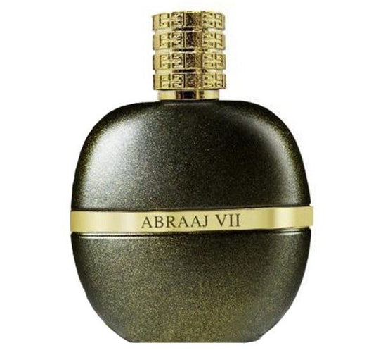 A bottle of Fragrance World Abraaj VII perfume, a unisex fragrance, on a white background.
