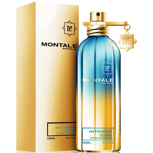 Shop the fragrance of Montale Paris with a bottle of Montale Paris So Iris Intense 100ml Extrait De Parfum, elegantly packaged in a gold box.