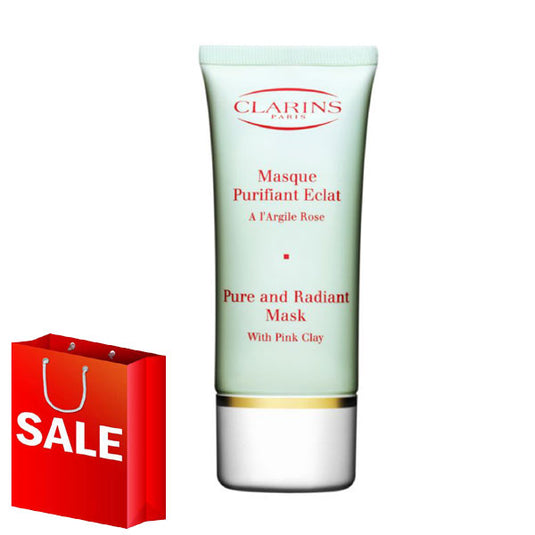Clarins Pure Radiant Mask with Pink Clay perfect for oily skin with oil production control and improved skin texture.