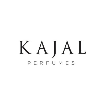 The image shows the "KAJAL PERFUMES" logo in black uppercase letters on a white background.