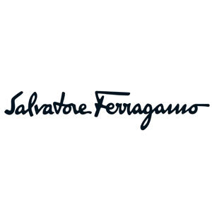 The image shows the Salvatore Ferragamo logo in black cursive handwriting on a white background.