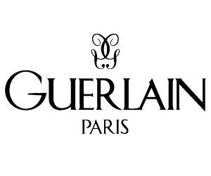 Black Guerlain Paris logo with stylized "G" emblem above the brand name in bold uppercase letters on a white background.