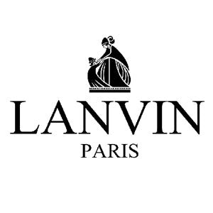 Lanvin logo featuring a woman in a dress with a child, above the text "LANVIN PARIS" in capital letters.