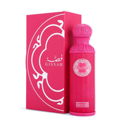 A pink Gissah One and Only 200ml Eau De Parfum bottle and matching patterned box display this elegant unisex fragrance from Gissah.