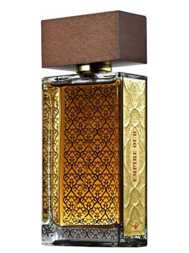 An Al Musbah Empire Oud 100ml Eau De Parfum bottle with an ornate design on it.