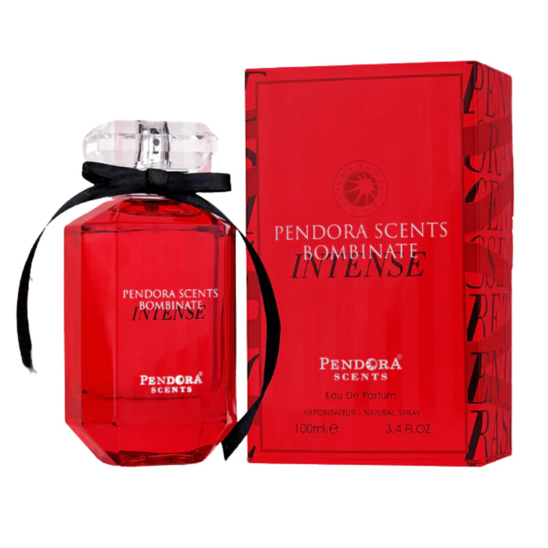 Load image into Gallery viewer, An intense red Pendora Scents Bombinate Intense 100ml Eau De Parfum with a red box.
