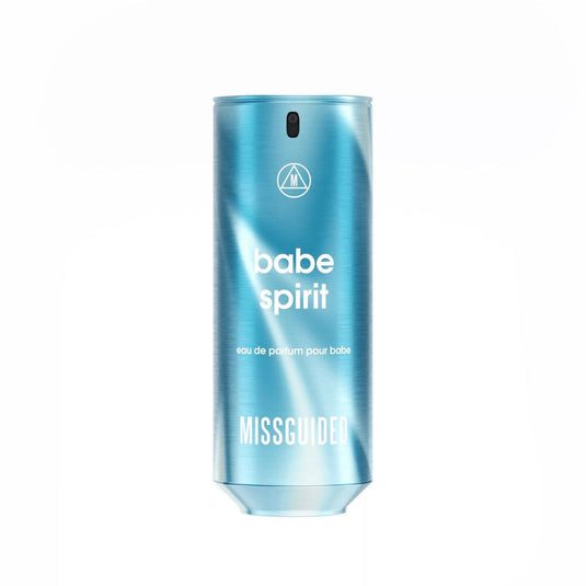 A bottle of Missguided Babe Spirit 80ml Eau De Parfum for women on a white background.