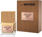 The Emper The Wood Exotic Leather 100ml Edp perfume comes in a matching box with a wood-like design, offering rich wood notes. This Eau De Parfum blends luxurious scents for an unforgettable experience.