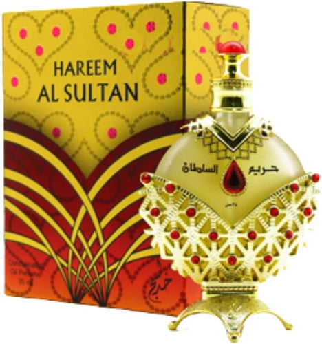 Experience the captivating scent of Khadlaj Hareem Al Sultan Gold 35ml perfume, a fragrance designed for both men and women. Encased in an exquisite bottle, this scent is sure to captivate your senses.