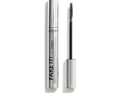 A silver tube of The GOSH Fake It! Lash Primer 001 Grey by GOSH with the cap off, revealing a slim mascara wand with black bristles designed to enhance eyelash volume.