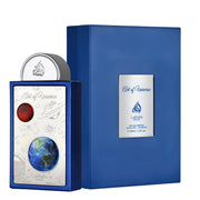 The Lataffa Art of Universe 100ml EDP features a blue box and bottle with space-themed designs, including Earth and a red planet, and is labeled with the product name.