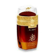 A bottle of Le Chameau Arabia Al Oud 100ml Eau De Parfum by Dubai Perfumes on a white background.