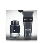 The Mont Blanc Explorer 60ml EDP Gift Set features a luxurious perfume bottle and shower gel, capturing the captivating essence of a Woody Aromatic fragrance for men.