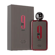 Afnan 9 AM Rebel 100ml Eau De Parfum by Afnan, with its bold packaging and metallic cap, is a striking fragrance for men.