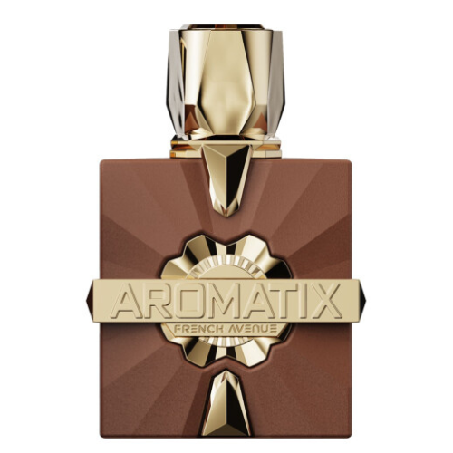 A square brown bottle with a gold geometric cap and label, French Avenue Aromatix X Royal Taboo 100ml Extrait De Parfum is a unisex scent capturing the rich essence of an oriental woody fragrance.