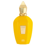The Xerjoff Erba Gold 100ml perfume, in a yellow bottle with a gold cap and logo label, epitomizes luxury. Its captivating scent pairs beautifully with a silk neck scarf for an enchanting allure.
