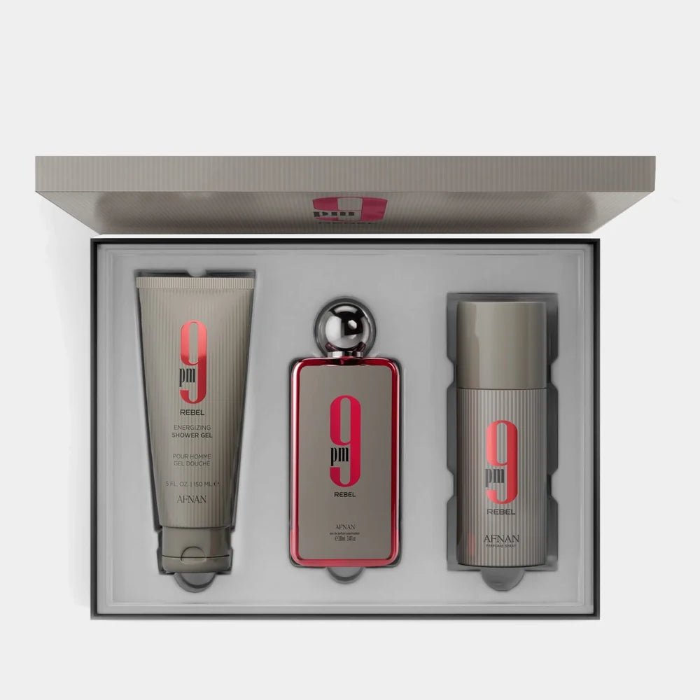 Afnan 9PM Rebel 100ml EDP Gift Set - Rio Perfumes