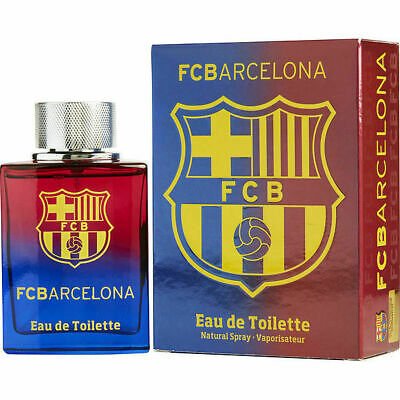 A bottle and box of Barcelona FC 100ml EDT by Barcelona, displaying the iconic FC Barcelona logo and club colors of red, blue, and yellow—this men’s fragrance perfectly captures the spirit of the Barcelona FC fragrance collection.