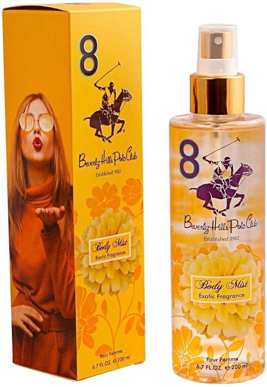 Beverly Hills Polo Club Women's No.8 Exotic Fragrance Premium Body Mist 200ml - Rio Perfumes