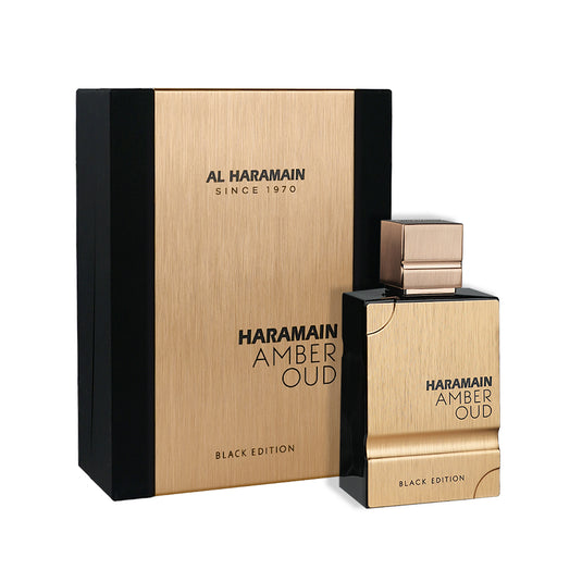 Al Haramain presents a captivating fragrance with their Al Haramain Amber Oud Black Edition Eau de Parfum in the 60 ml bottle. This enchanting scent combines the deep notes of oud and amber, creating an