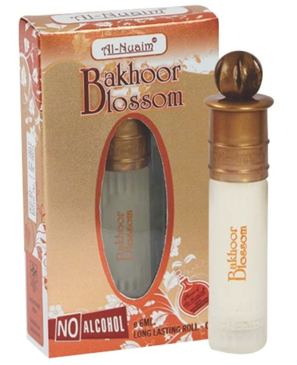 Bakoor blossom al nuaim by Rio Perfumes comes in a 6ml alcohol-free roll-on bottle with long-lasting fragrance and attractive packaging.