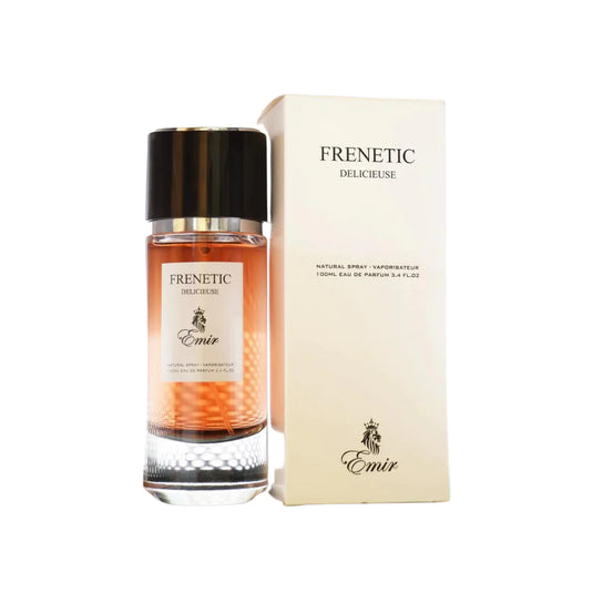 A box featuring Emir Frenetic Homme Intense 100ml Eau De Parfum by Paris Corner, perfect for men and women seeking a refreshing fragrance.