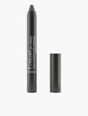 A black Giardini di Toscana GOSH Forever Eye Shadow matte, creamy eye shadow stick shown uncapped with the cap placed beside it on a white background.