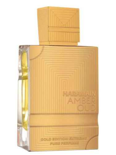A fragrance bottle of the Al Haramain Amber Oud Gold Edition Extreme 60ml Eau De Parfum, suitable for both men and women.