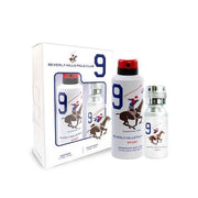 The Berverly Hills Polo Club No. 9 100ml Gift Set by Berverly Hills features two bottles of this invigorating men’s fragrance, beautifully packaged in a white box decorated with the iconic polo player graphic and striking blue number 9.
