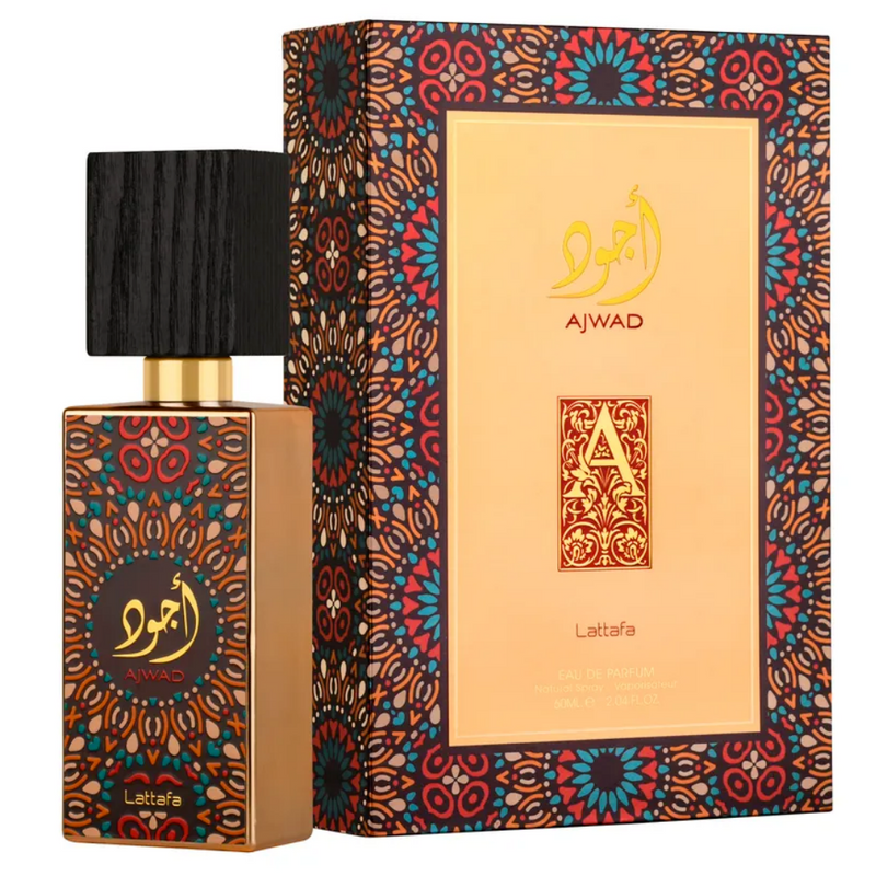 Load image into Gallery viewer, Lattafa Ajwad 60ml Eau de Parfum by Fragrance World is a fragrance that is designed for both men and women.
