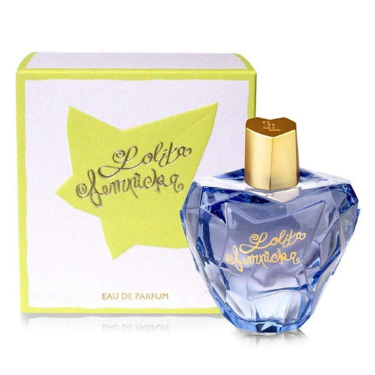 A bottle of Lolita Lempicka 50ml Eau De Parfum with a blue box next to it.