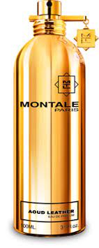 A 100ml bottle of Montale Paris Aoud Leather eau de toilette, featuring a captivating leather fragrance for both men and women.