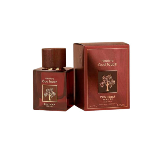 A box of Pendora Oud Touch For Him 100ml Eau De Parfum, a fragrance for men by Dubai Perfumes.