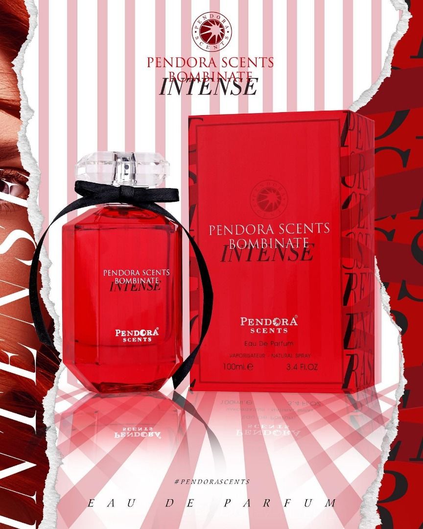 An Pendora Scents Bombinate Intense 100ml Eau De Parfum in a red box.