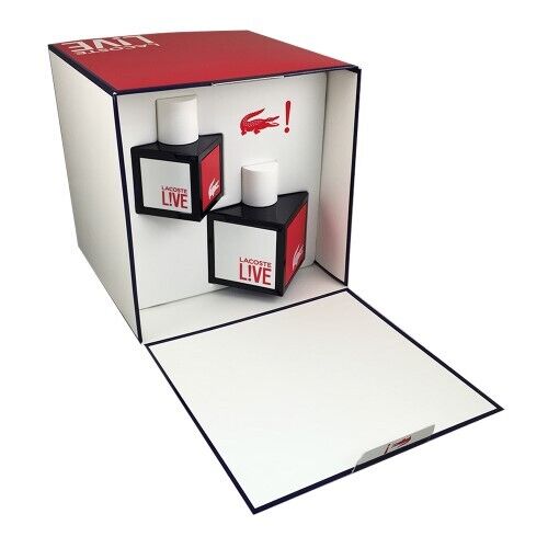 A gift set containing two bottles of Lacoste Live L!ve 100ml Gift Set men's fragrance.