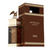 French Avenue Mythic Gryphon 100ml EDP is an Oriental Spicy Eau De Parfum for men, presented in a striking brown perfume bottle with a winged gryphon cap and matching brown and gold packaging. Crafted by French Avenue, this bold fragrance is designed for those who embody legendary allure.