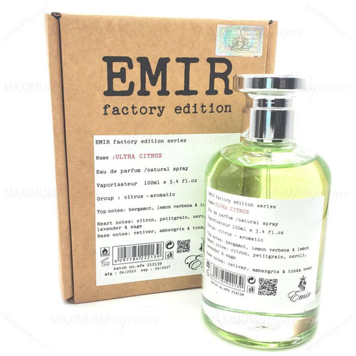 Paris Corner Emir Ultra Citrus Factory Edition 100ml Eau De Parfum: Aromatic fragrance.