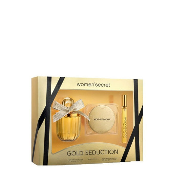 Load image into Gallery viewer, Introducing the Women Secret Gold Seduction 100ml Eau De Parfum Set by ScentStory, designed specifically for women who appreciate intoxicating fragrances. Immerse yourself in the irresistible aroma of Women Secret, a scent crafted to captivate and allure.
