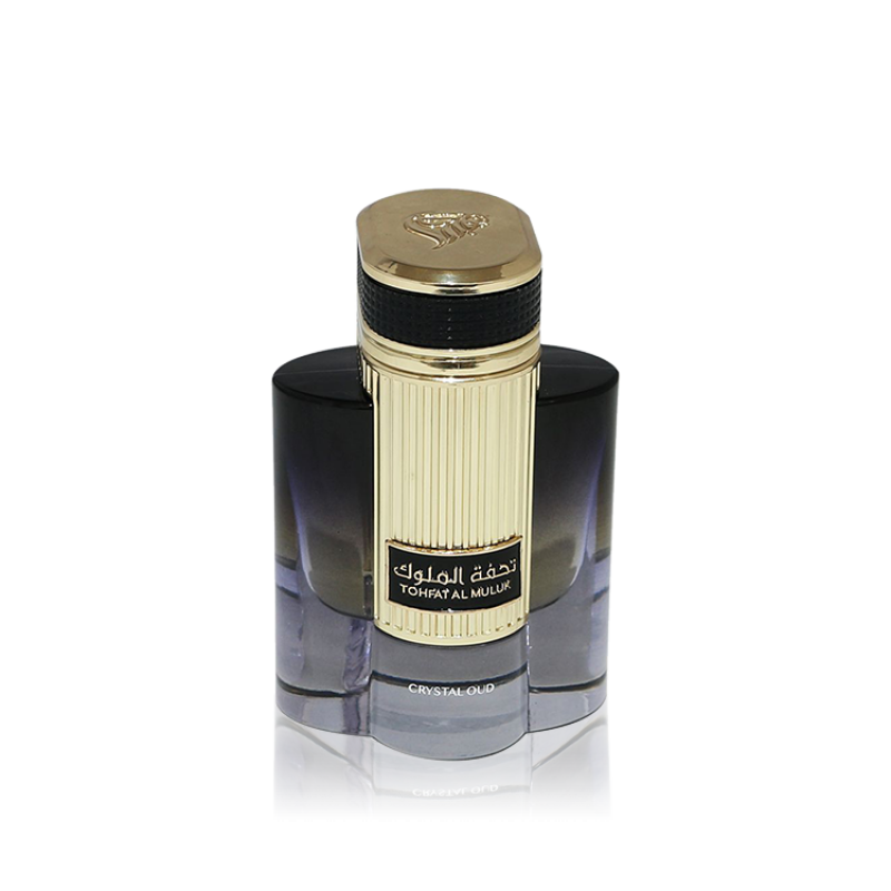 Load image into Gallery viewer, A bottle of Lattafa Tohfat Al Muluk Crystal Oud 100ml Eau de Parfum by Lattafa, a fragrance for both men and women, displayed on a white background.
