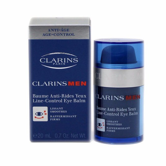 Rio Perfumes' CLARINS MEN LINE CONTROL EYE BALM, formulated to combat crow's feet and reduce wrinkles.