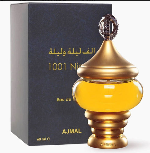 A 60ml bottle of Ajmal 1001 Nights Eau De Parfum from Rio Perfumes.