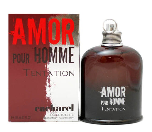 A bottle of Cacharel Amor Pour Homme Tentation from Rio Perfumes.