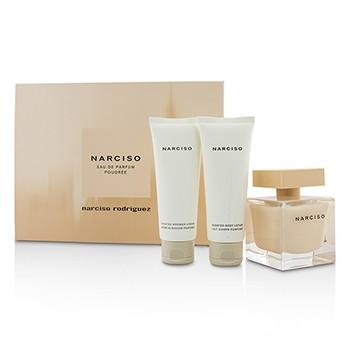 A fragrant Narciso Rodriguez 50ml Gift Set featuring Narciso Rodriguez's Eau De Parfum Poudrée for women.