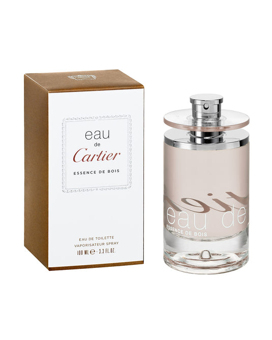 A fragrance bottle of Cartier Eau de Cartier Essence De Bois 100ml Eau De Toilette for men and women.